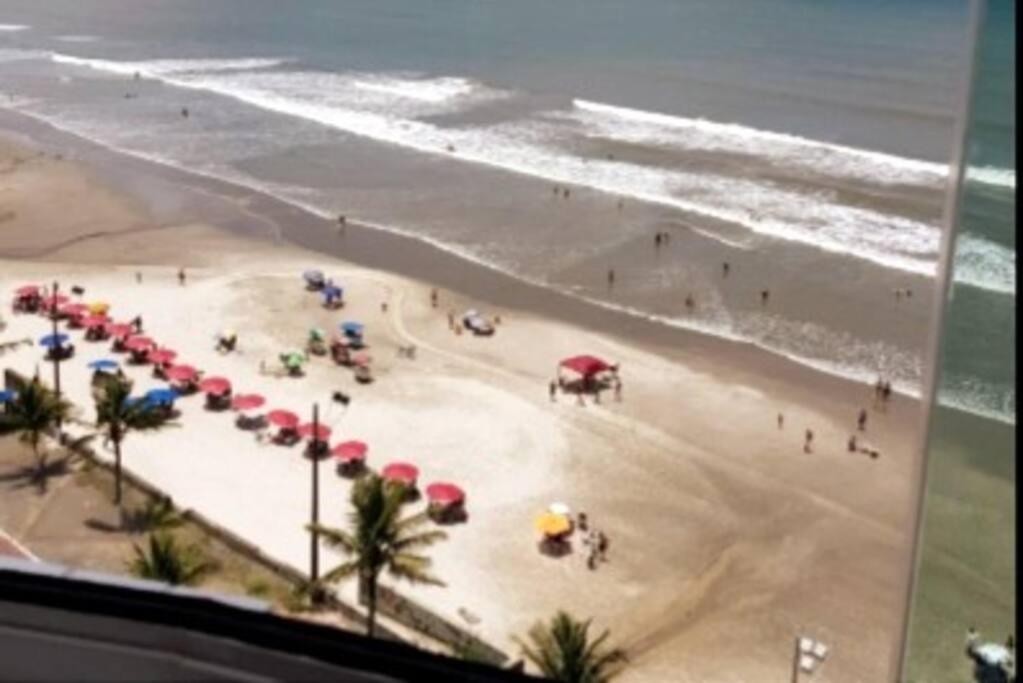 Ap Frente Mar Com Ar-Condicionado E Varanda Gourmet Mongaguá Exteriör bild